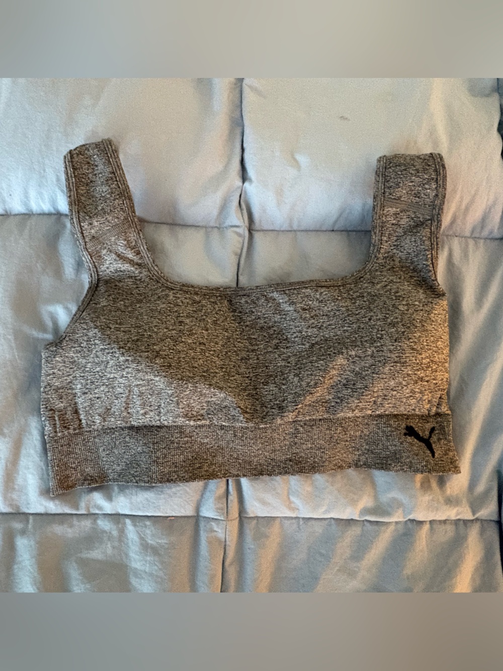 Puma Gray Heather Seamless Support Sports Bra